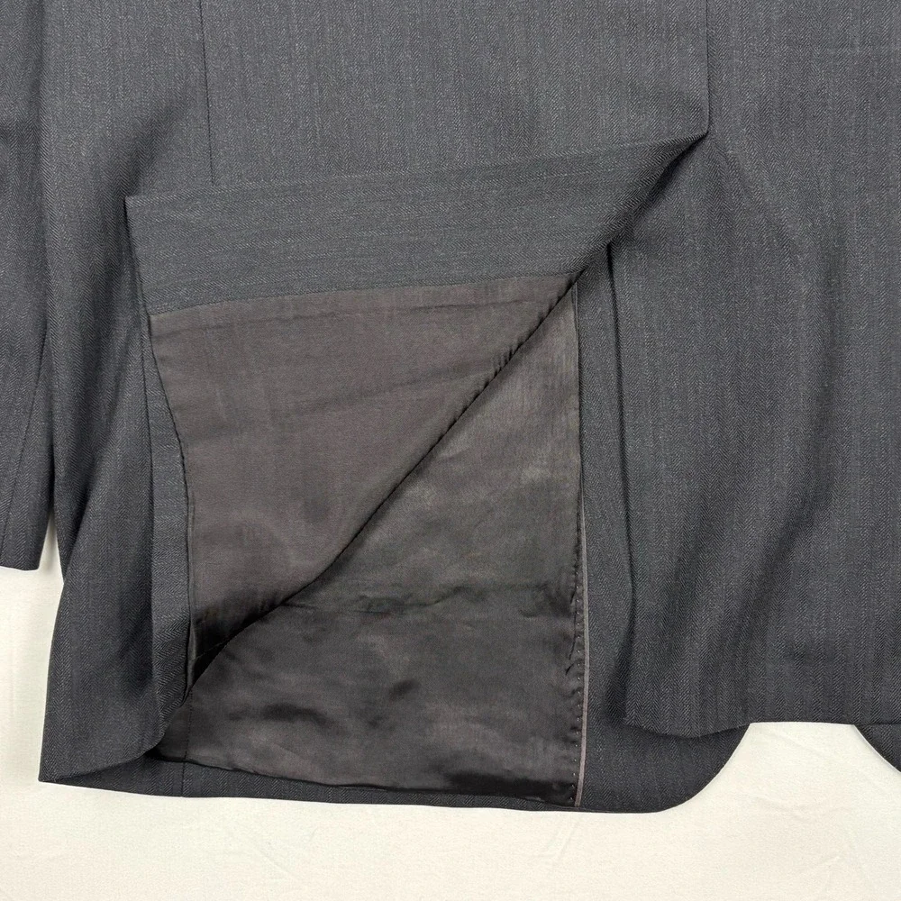 Brooks Brothers Sport Coat 46 Long 100% Lambswool Charcoal Herringbone